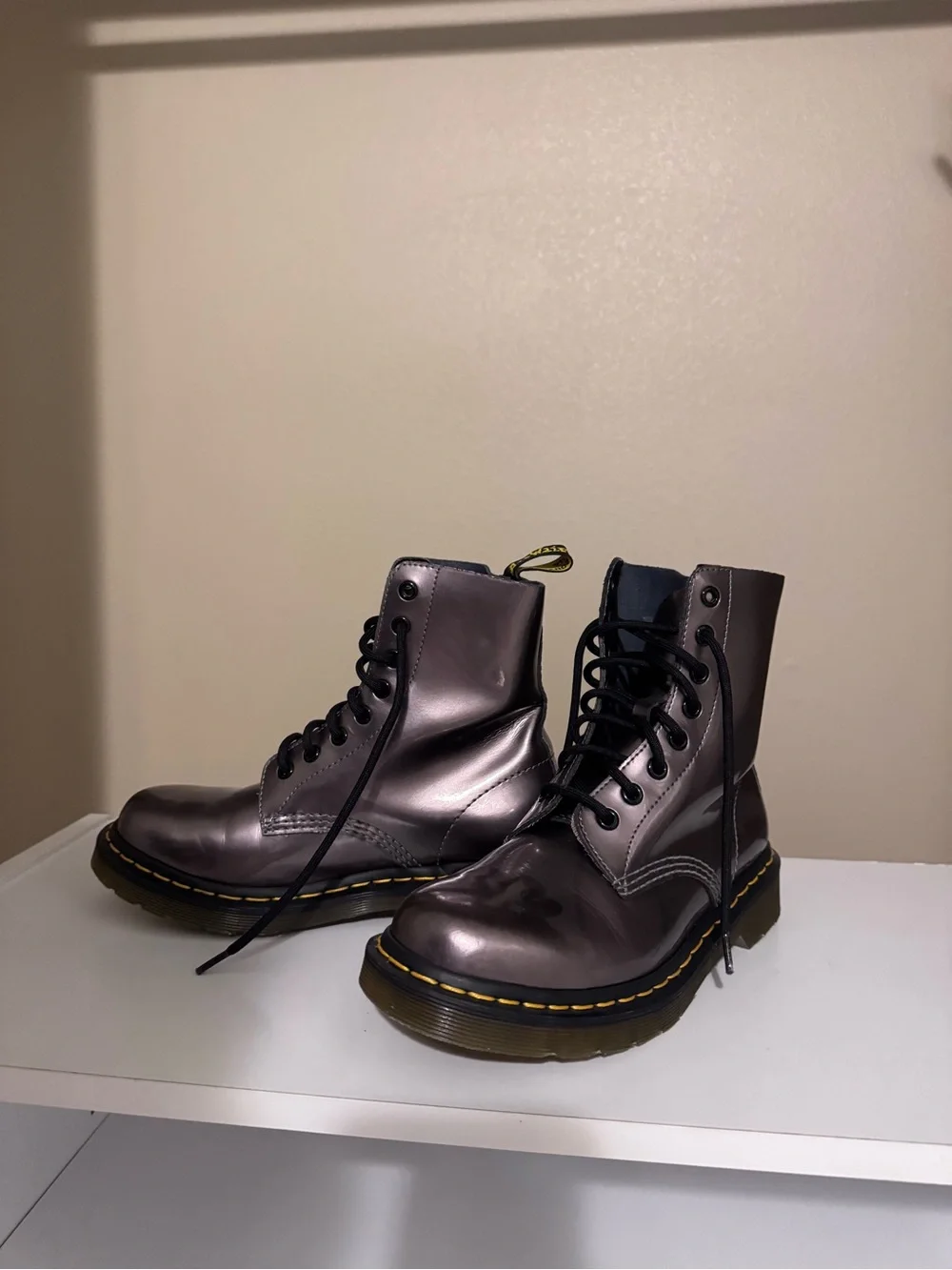 Dr. Martens metallic boots